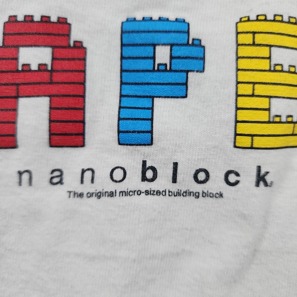 A Bathing Ape Shirt Mens L White Nanoblock Graphic Streetwear Bape Made In Japan - Picture 3 of 16